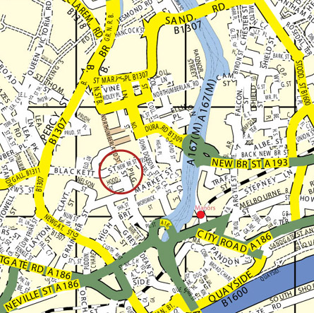 Map of Newcastle